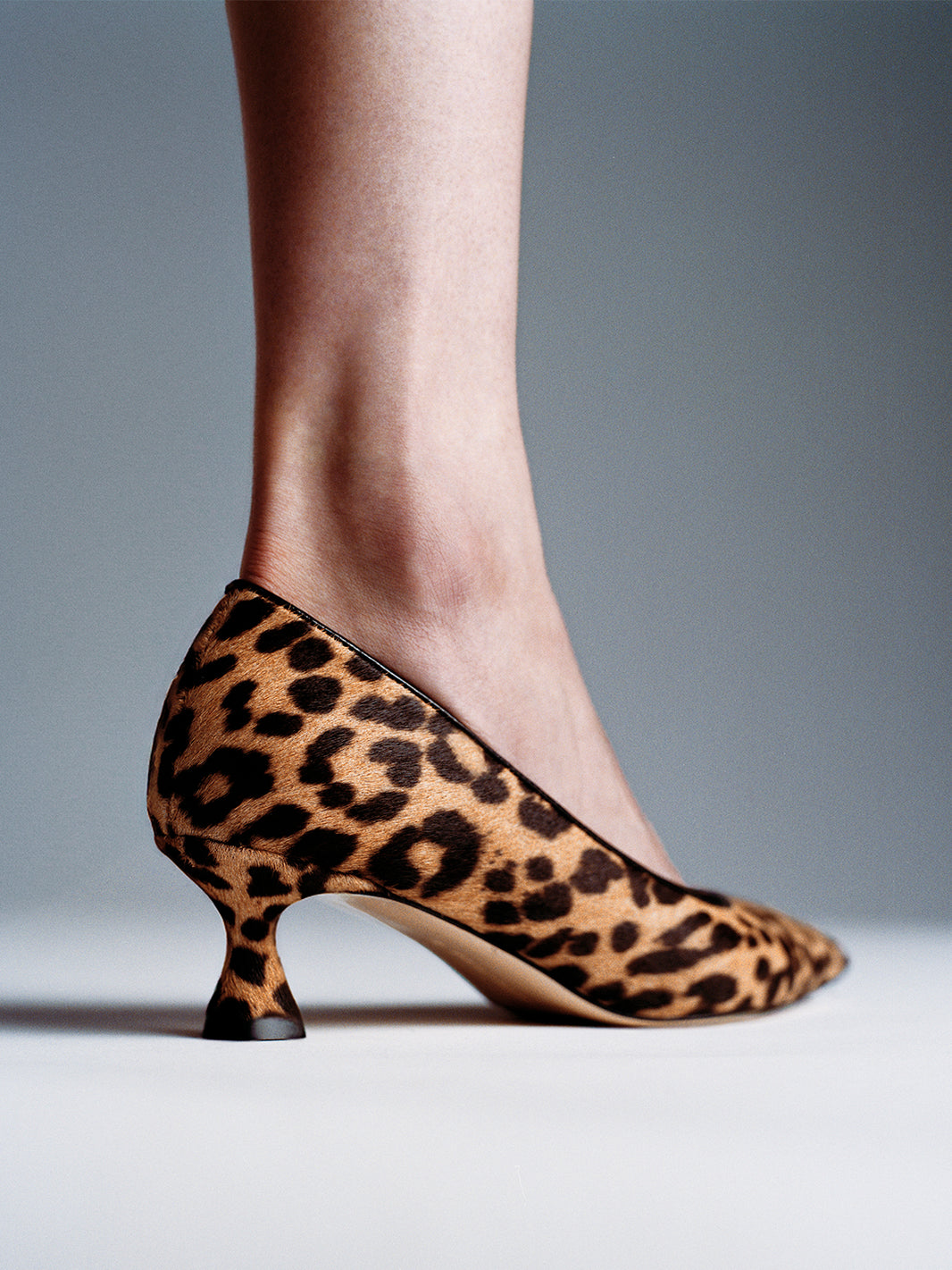 Flared Kitten Heel Pump | Leopard