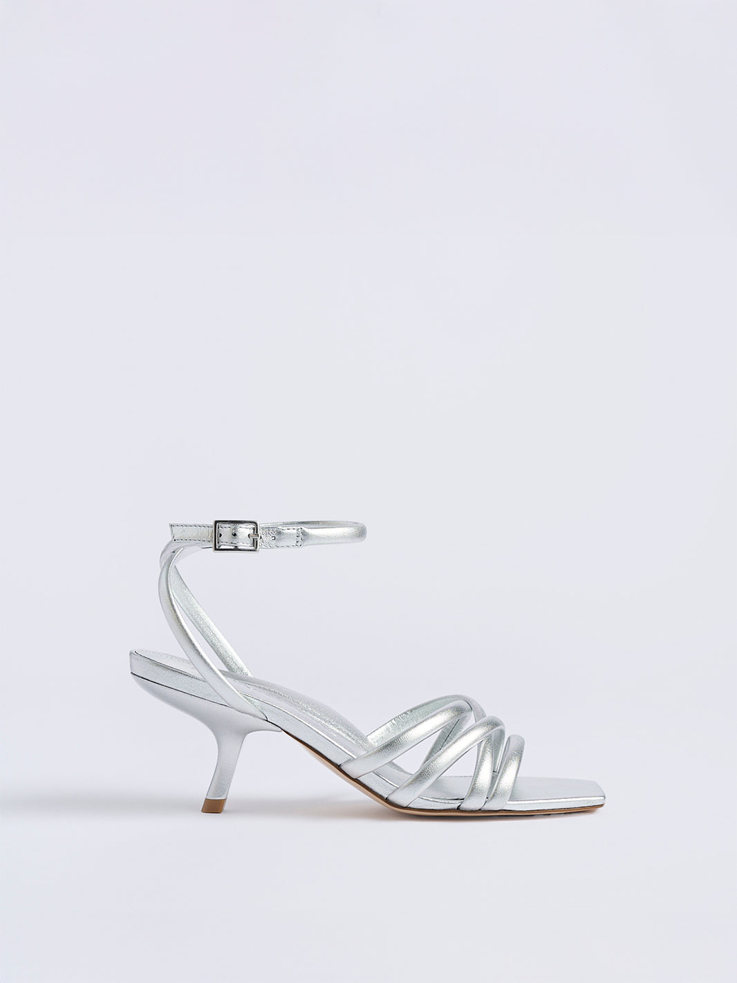 Clara Angled Heel | Silver