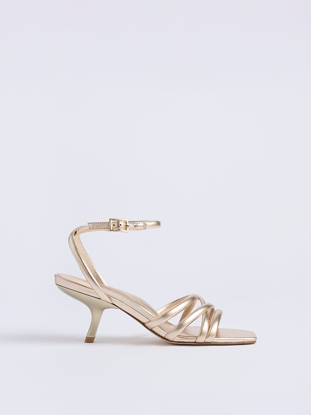 Clara Angled Heel | Soft Gold