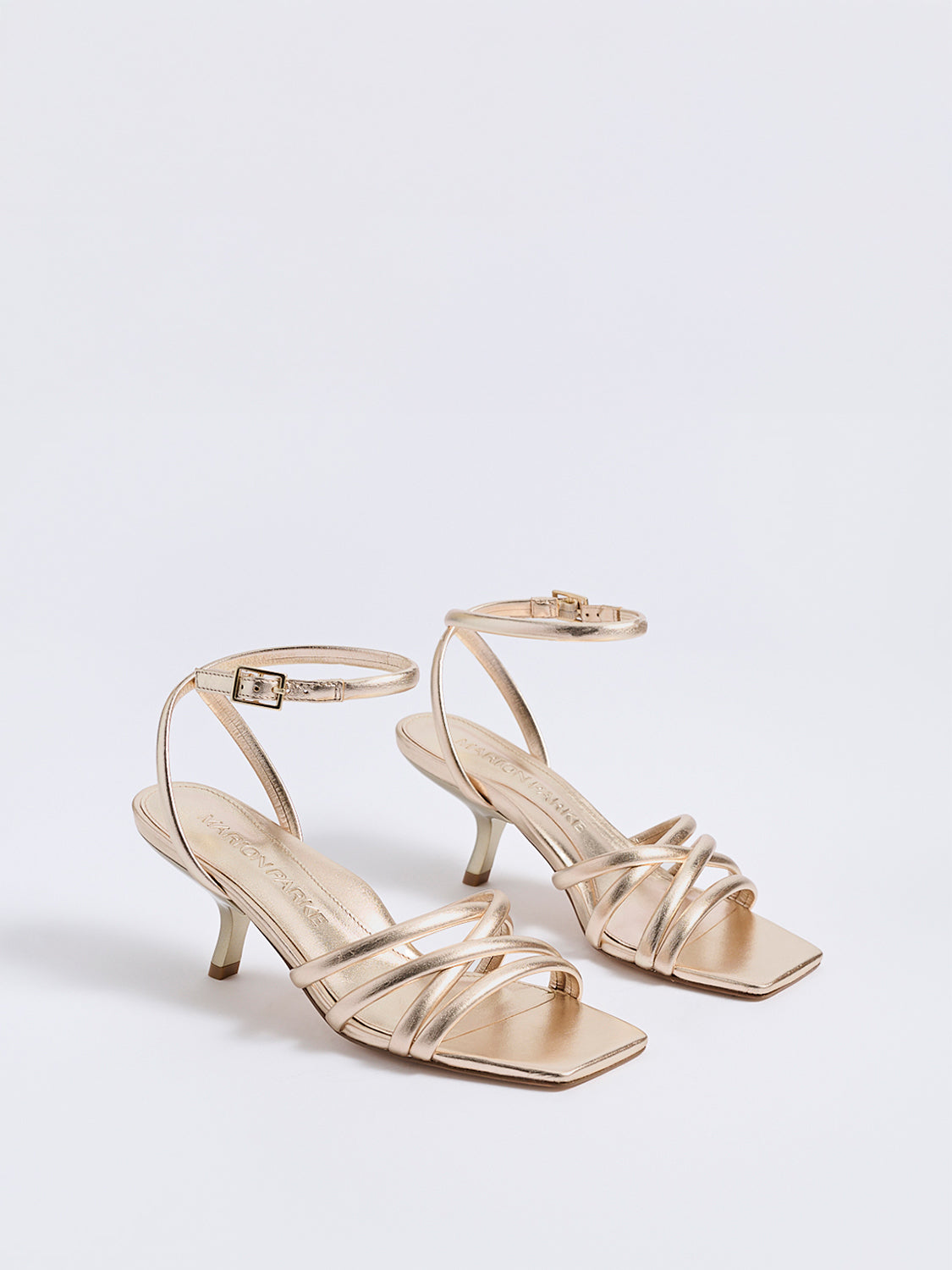 Clara Angled Heel | Soft Gold