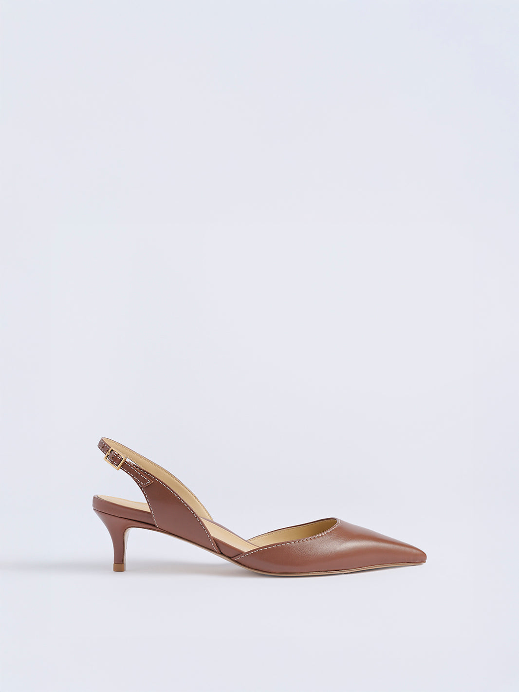 Classic Slingback 45 | Luggage + Ecru Stitching