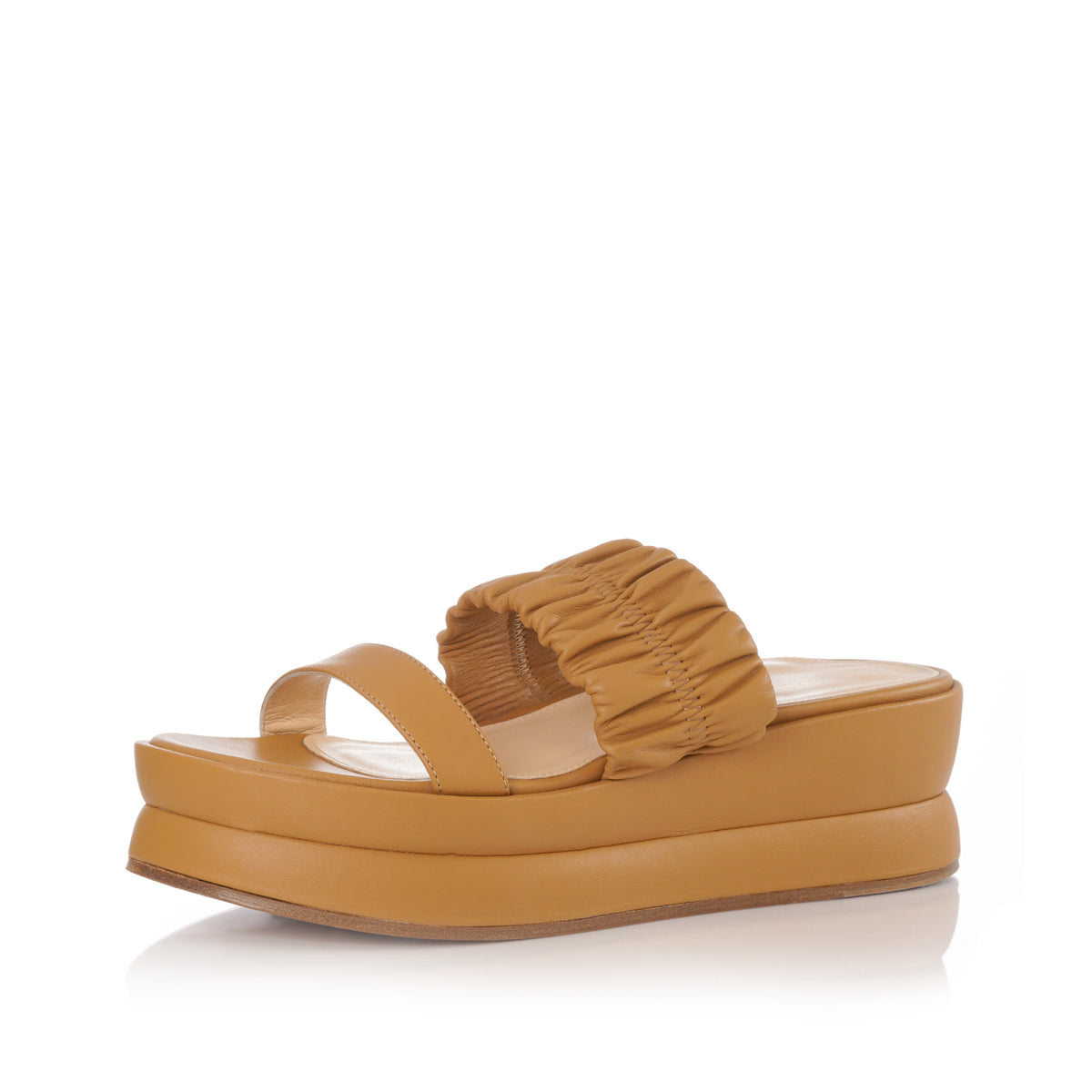 Margo Wedge Flat | Camel Nappa