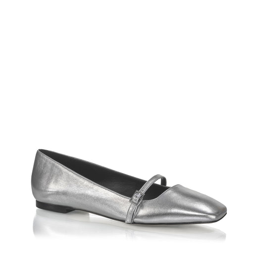 Ballet Flat | Silver Metallic