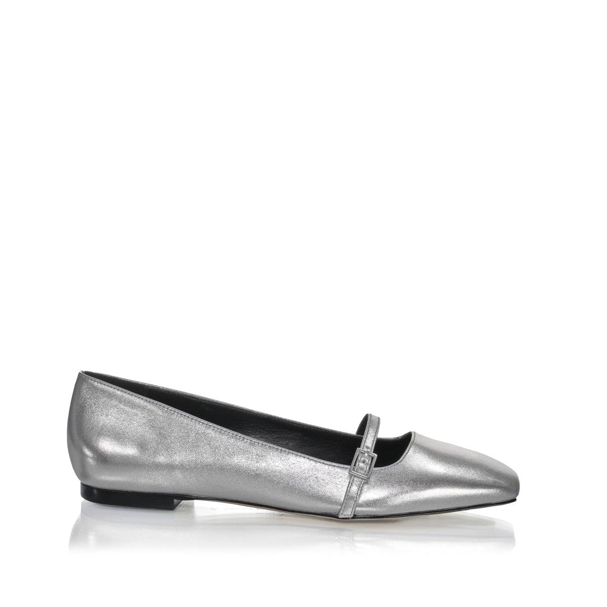 Comfortable Ballet Flat | Silver Metallic Nappa Leather | Marion Parke