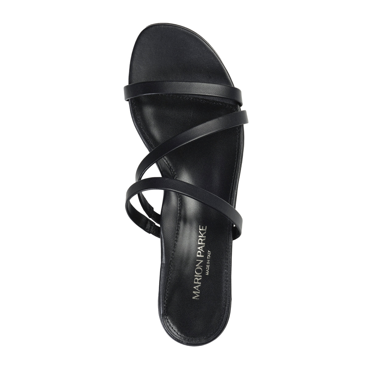 Mitzi Flat Sandal | Black 10mm Heel | Marion Parke