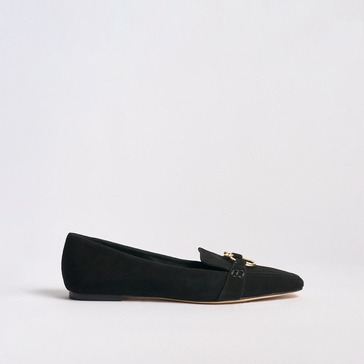 Morgan Flat | Black Suede