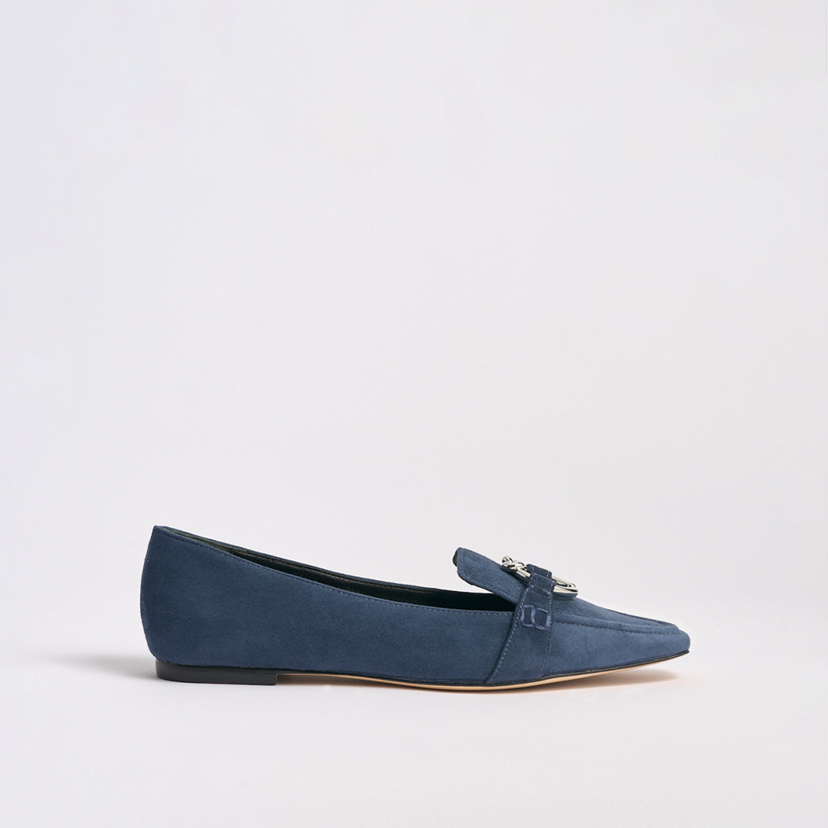 Morgan Flat | Navy Suede