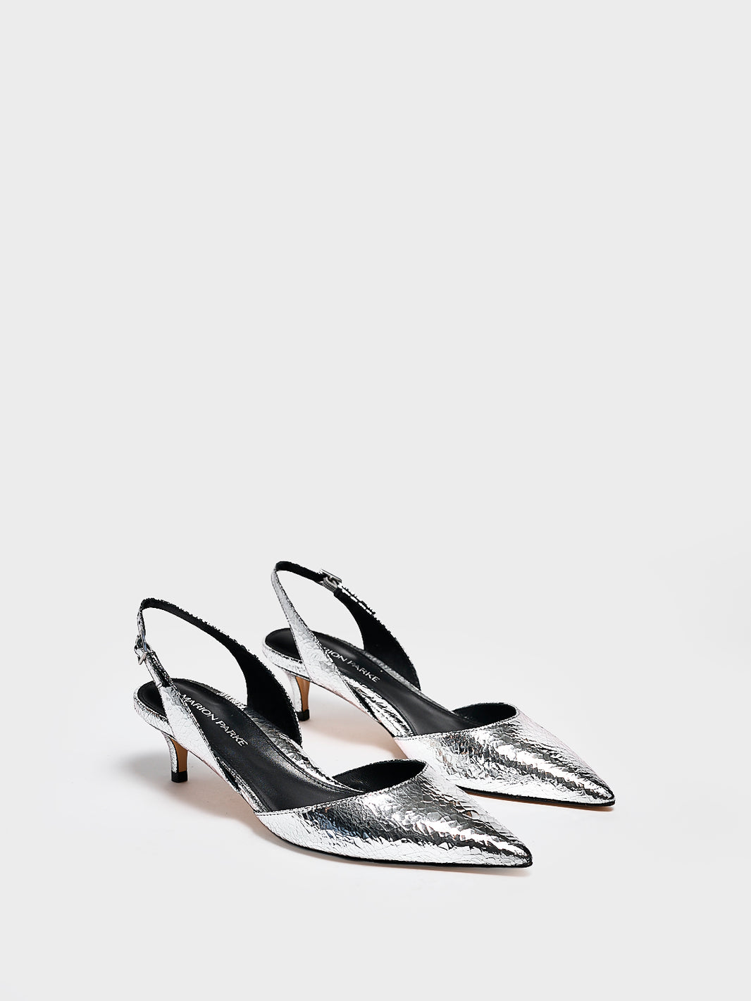 Classic Slingback 45 | Silver Crinkle