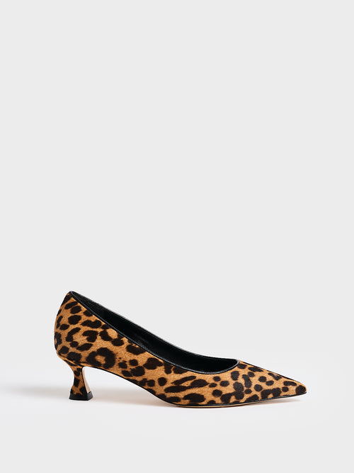 Flared Kitten Heel Pump | Leopard