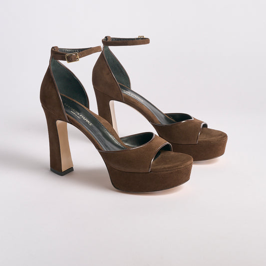 Carolina Platform | Chocolate Suede