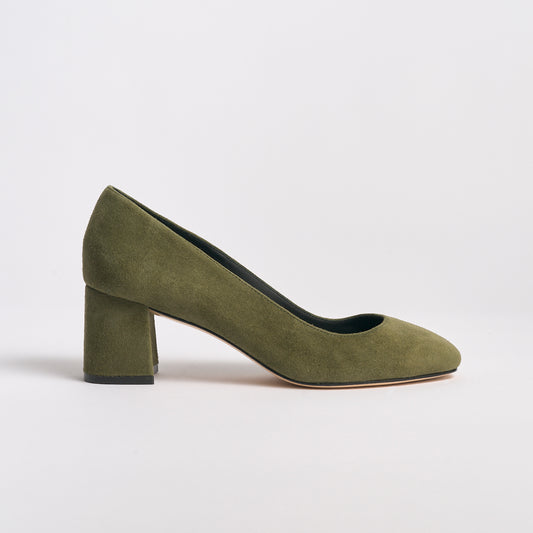 Block Heel Pump 60 | Army Green