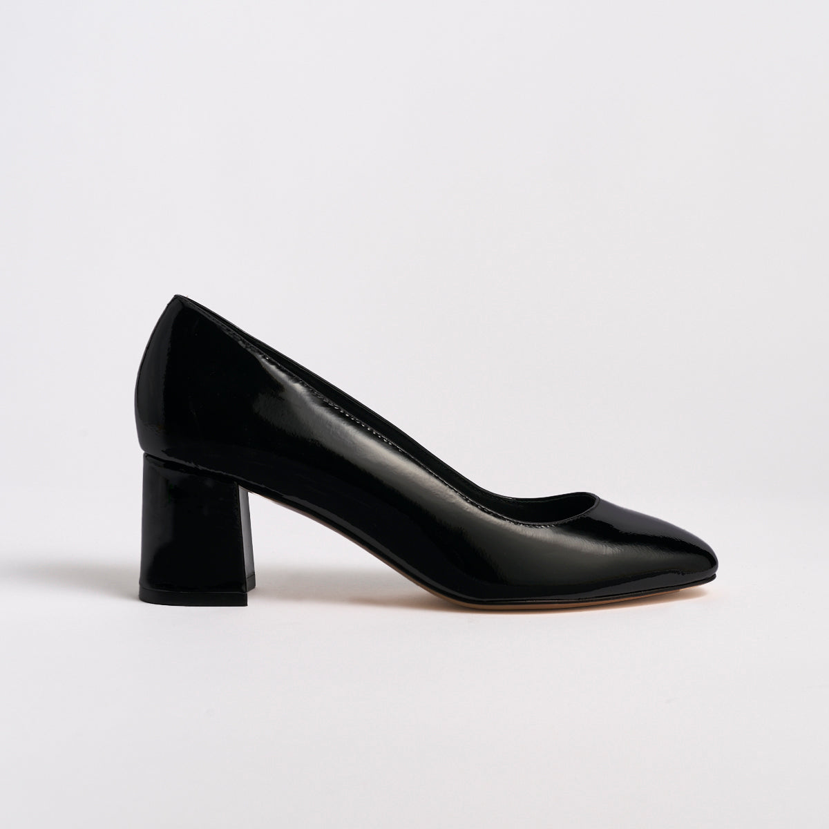 Block Heel Pump 60 | Black Patent