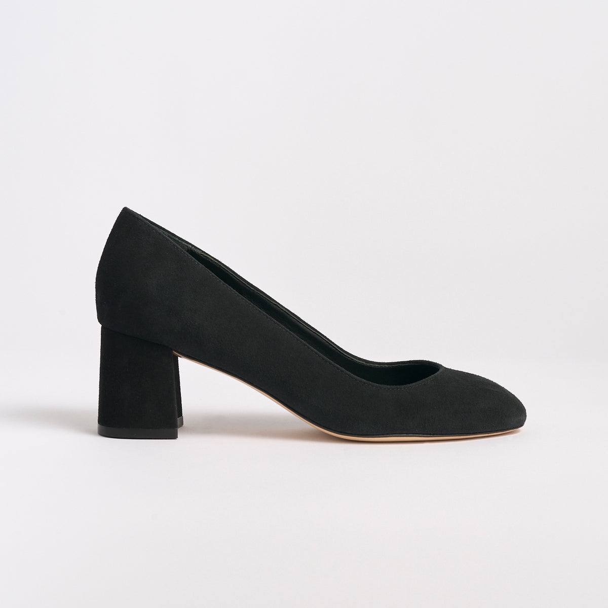 Block Heel Pump 60 | Black Suede