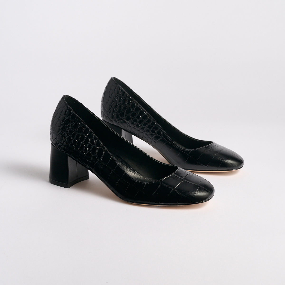 Black Block Heel Pumps