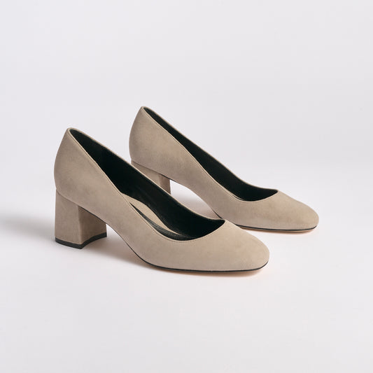 Block Heel Pump 60 | Koala Gray