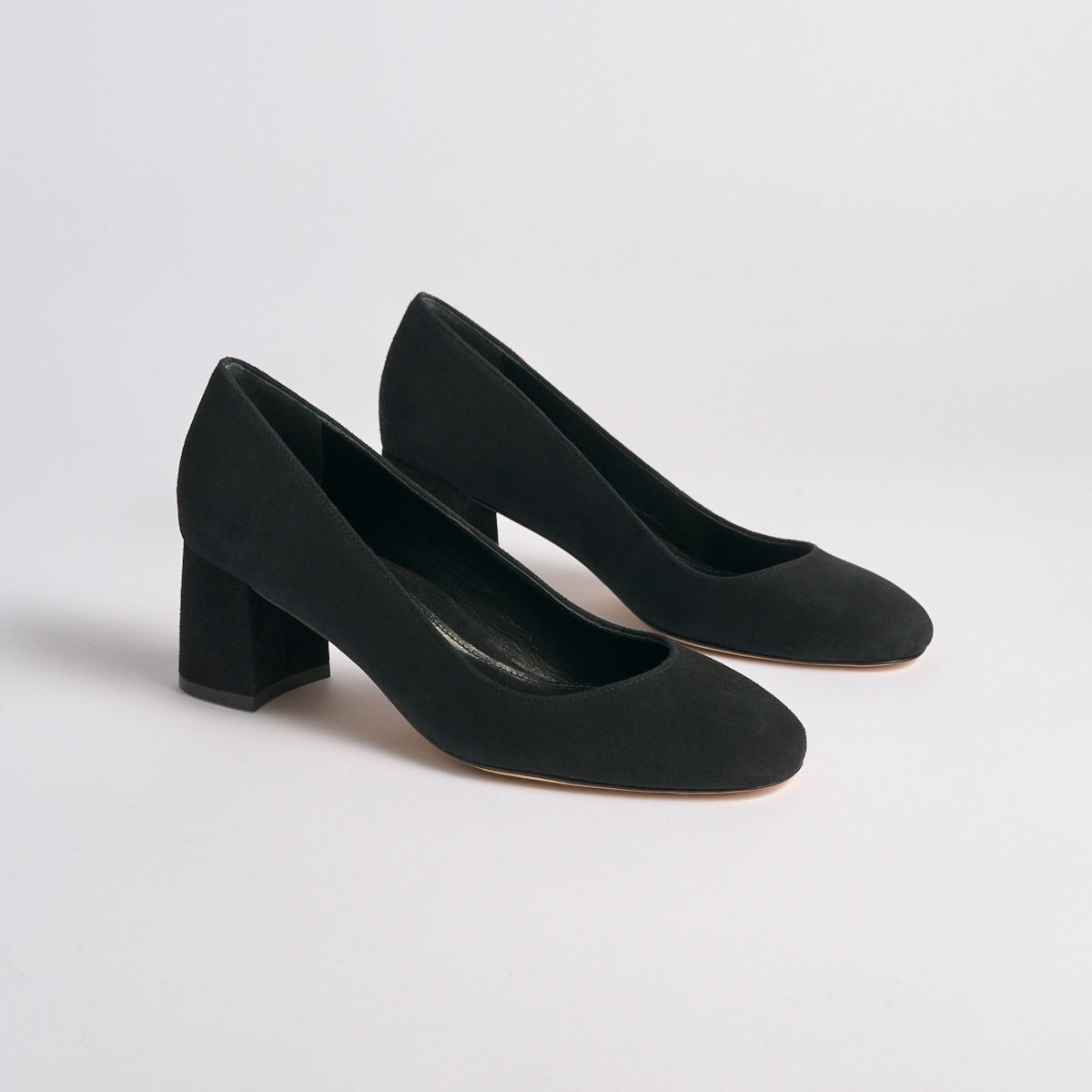 Block Heel Pump 60 | Black Suede