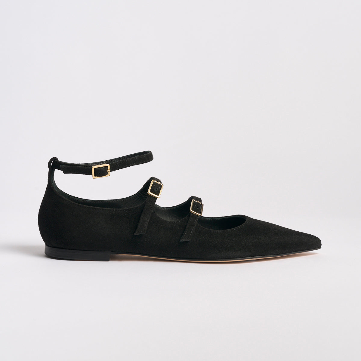 Francine Mary Jane Flat in Black Suede | A Favorite Style Reimagined ...