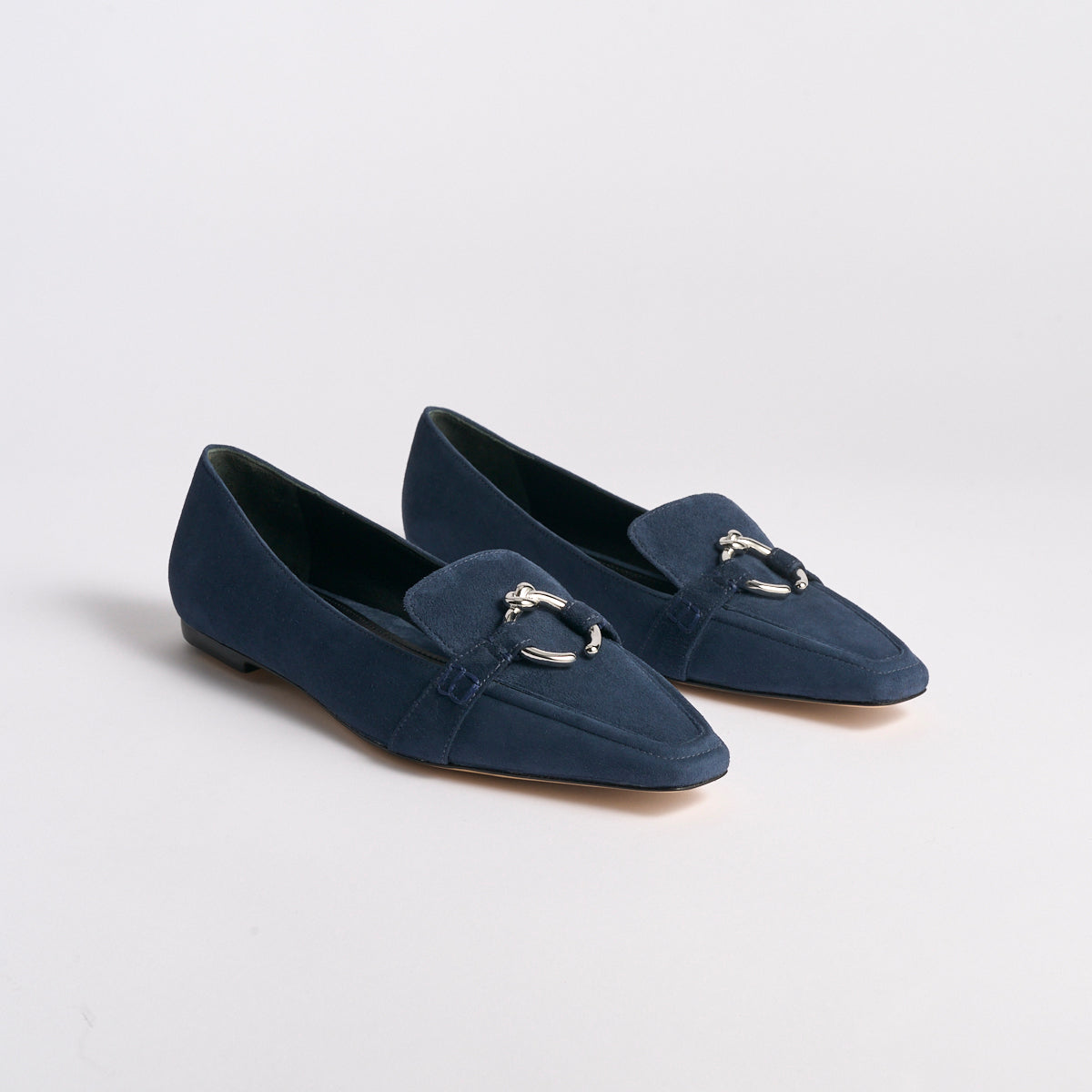 Morgan Flat | Navy Suede