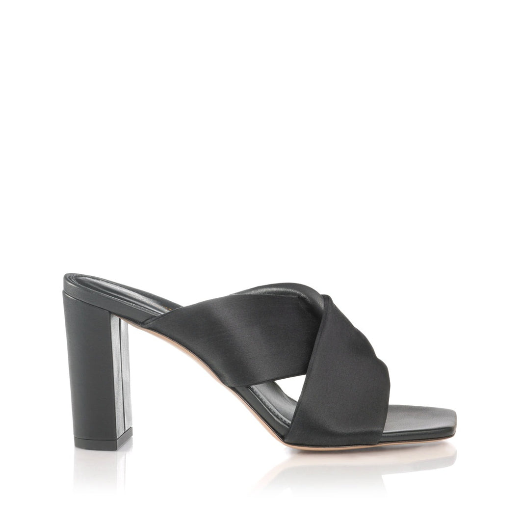 Paola 85 Sandal | Black Silk