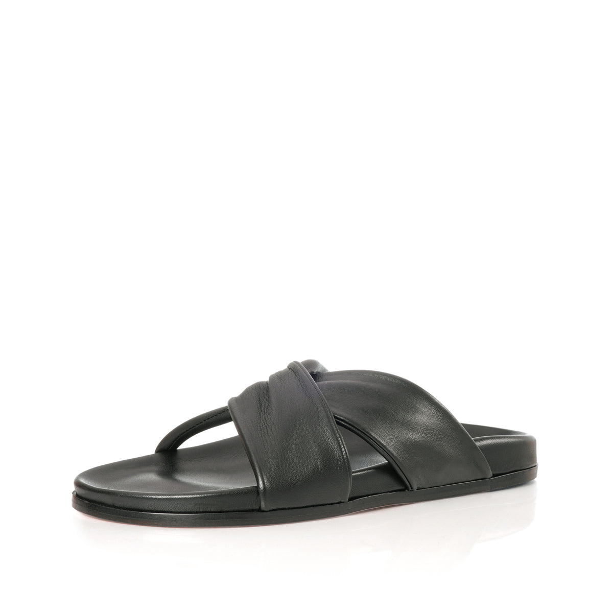 Paola Molded Flat | Black Nappa